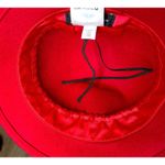 INC Women's Bow Cloche Wool Hat Red Adjustable One Size 100% Wood Photo 3