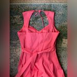Vintage K Studios cotton coral sweetheart tie open sundress, size 14 Orange Photo 2