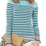 Lilly Pulitzer  Maria Sweater Boatneck Everglades Stripe Blue & White Sz XS Photo 0