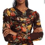 Veronica Beard Silk Hedera Floral Mini Dress Brown Size 14 NWT Photo 10