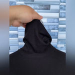 Enza Costa Stretch Silk Rib Long Sleeve Turtleneck Mini Dress small Black Photo 4