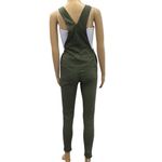 American Bazi Cotton Stretch Skinny Overalls Olive Green 7 Pocket Womens Small Photo 6