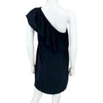 Madewell  Dress Women Size 4 Mini Black Asymmetrical Off Shoulder Ruffled Casual Photo 3