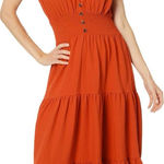 Calvin Klein  Women's Gauze V-neck Tiered‎ Skirt Dress Size 12 Photo 0