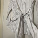 Brochu Walker  Striped White button down crewe wrap top size xs Photo 3