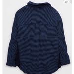 Aerie LumberJane Waffle Shirt Oversized Button Up Navy Blue Women’s size Small Photo 14
