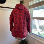 L.L.Bean Water Resistant Printed Pullover Hooded Utility Jacket Size Large Red Photo 3