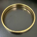 Vintage Signed MONET Brushed Gold Tone Etched Star Asterisk Bangle Bracelet 38g. Photo 1