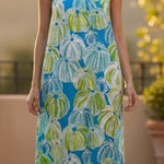 Lilly Pulitzer  Silk Sleeveless Sea Urchin Beaded Neck Maxi Dress size 2 Photo 0
