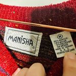 Vintage Manisha 90s Red Purple Silver Crewneck Holiday Sweater Size Medium Photo 8