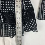 Robbie Bee  size medium Black White Polka Dot Striped Blouse bell sleeve Photo 8