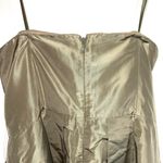 J.Crew  NWT Army Green 100% Silk Strapless Mini Dress Photo 6