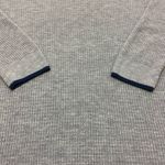 Joie Soft  Wool Blend Crewneck Sweater: Grey - Navy Blue Trim Photo 2