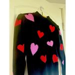 Kate Spade  NEW YORK Hearts‎ Mockneck Black Sweater Size XXS NWT Valentine Cute Photo 6