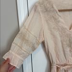 Love the label faux wrap cotton dress embroidered size medium Photo 1