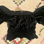 HYFVE Cute Black Velvet Blouse Top Photo 2