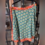 Natural Life  reversible wrap midi skirt block print tie front floral curve plus Photo 2