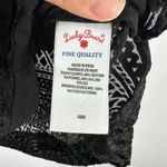 Lucky Brand  Top M Black Burnout Velvet Sheer Boho Whimsigoth Witchy Festival Photo 2