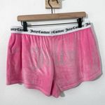 Juicy Couture  Velour Boxer Shorts Spellout Size XL Pink Rhinestone Y2K 90s Photo 1