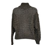 White House | Black Market  Gray Open Stitch Metallic Full Zip Sweater Jacket EUC S Photo 6