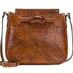 Patricia Nash  Map Print Leather Crossbody Bag Brown Vintage Adjustable purse Photo 0