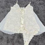 Victoria's Secret Y2K babydoll lace lingerie with thong white lace size Large Photo 3