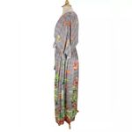World Market Kaftan Dress Size S/M Colorful Floral V Photo 2