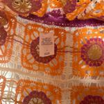 Wild Fable  Crochet Mini Skirt Orange Pink White Floral Boho Festival Size L Photo 2