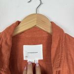 Anthropologie Vintage Washed Linen Blazer Terra Cotta Orange Split Back Photo 7