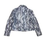 Philosophy New Grey Snake Faux Leather Moto Jacket Womens M Animal Print Coat Photo 1