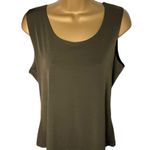 Vintage Y2K CKW Crew Knit Wear Scoop Neck Tank Top Stretch Dark Olive XL Green Photo 0