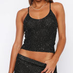 White Fox Boutique  NWT Love Galore Knit Top Black Photo 0