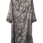 Oscar de la Renta Pink Label 90's Vintage Caftan Dress Animal Print Loungewear S Photo 0