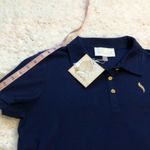 š Pappagallo pullover short sleeve solid navy blue polo top large Photo 5