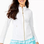 Lilly Pulitzer  Luxletic Al Fresco Zip Up Jacket XXS White Athletic Yoga Tennis Photo 0