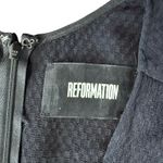 Reformation Black Ferris Textured Cut Out Tie Front Long Sleeve Jumpsuit size 0 Photo 6