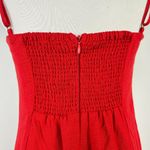Farm Rio NWT  Linen Blend Sleeveless Halter Wide Leg Jumpsuit Sz M Red Photo 9