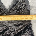 Free People Black Velvet Tank Top Small Babydoll Lace Romantic Whimsy Fairycore Photo 7