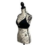 Shade & Shore  Womens Black Cut Out Strappy Bikini Top 34C Beach Boho Modest Swim Photo 2