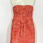 Kate Spade Strapless Faye Dress Guava Pink Size 4 Pineapple Damask Cocktail Photo 0