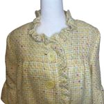 Trenz Petite Pastel Yellow Tweed Ruffle Blazer 3/4 Bell Sleeve PXL Spring Easter Size undefined Photo 1