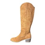 Knee High Cowboy Boots Size 41 Tan Faux Suede Western Style Women Size 9.5 NWOT Brown Photo 1