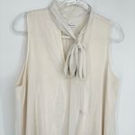 BCBGeneration A-Line Dress Neck Tie Size Medium Gold Ivory Shimmer Snakeskin Photo 4