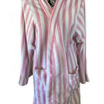 PJ Couture Striped Fleece Bath Robe Sleepwear Pajamas Pink Size L Photo 0