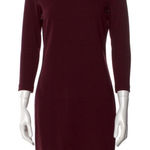 Vince  Burgundy Stretch Knit Sheath Dress M Minimalist Classic Work Chic Timeless Photo 0