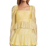 Antonio Melani  Top Womens 8 Yellow Long Sleeve Milkmaid Ruched Cottagecore Soft Photo 2