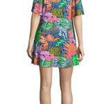Trina Turk  Bathing Suit Cover Up Tunic Mini Dress Tropical Print Beach Vacation Photo 1