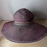 San Diego Hat Co Striped Wide Brim Floppy Sun Beach Vacation Summer Resort Blue Photo 2