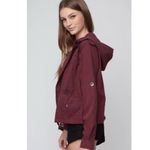Brandy Melville Hailey Burgundy Cropped Utility Jacket- One Size Photo 1