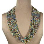 Statement Rainbow Beaded Necklace Multi Photo 0